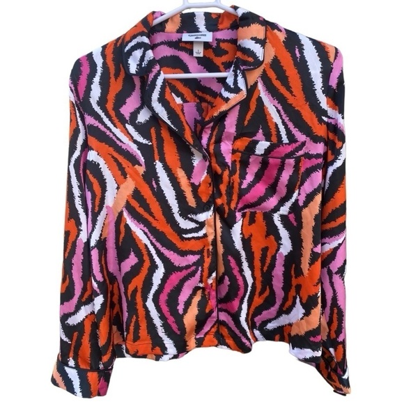 Diane Von Furstenberg Target Women's Disco Zebra Pink Pajama Top I Size: S - Picture 2 of 10